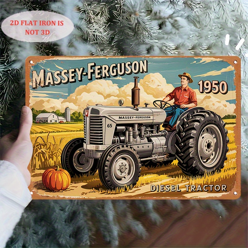 Agriculture Farm House - Tablica Ścienna z Żelaza Vintage Massey-Ferguson