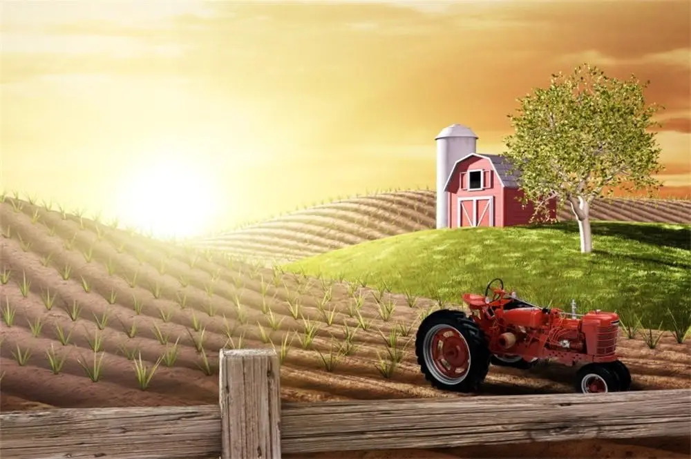 Poranek, ruchliwa farma, śwież – Agriculture Farming Background recenzja i cena